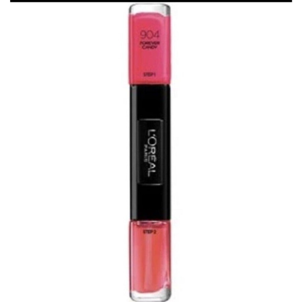 L'oreal Nail Polish Lacquer  + Top Coat ~ 904 FOREVER CANDY~ Pink Shade 0.69 oz